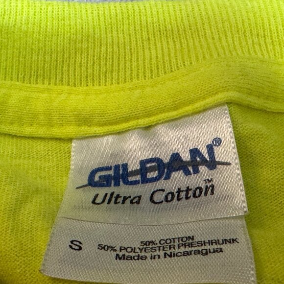GILDAN ChalkTalkSPORTS Lacrosse Evolution of Sports T-Shirt, Neon Yellow, S - Picture 6 of 7